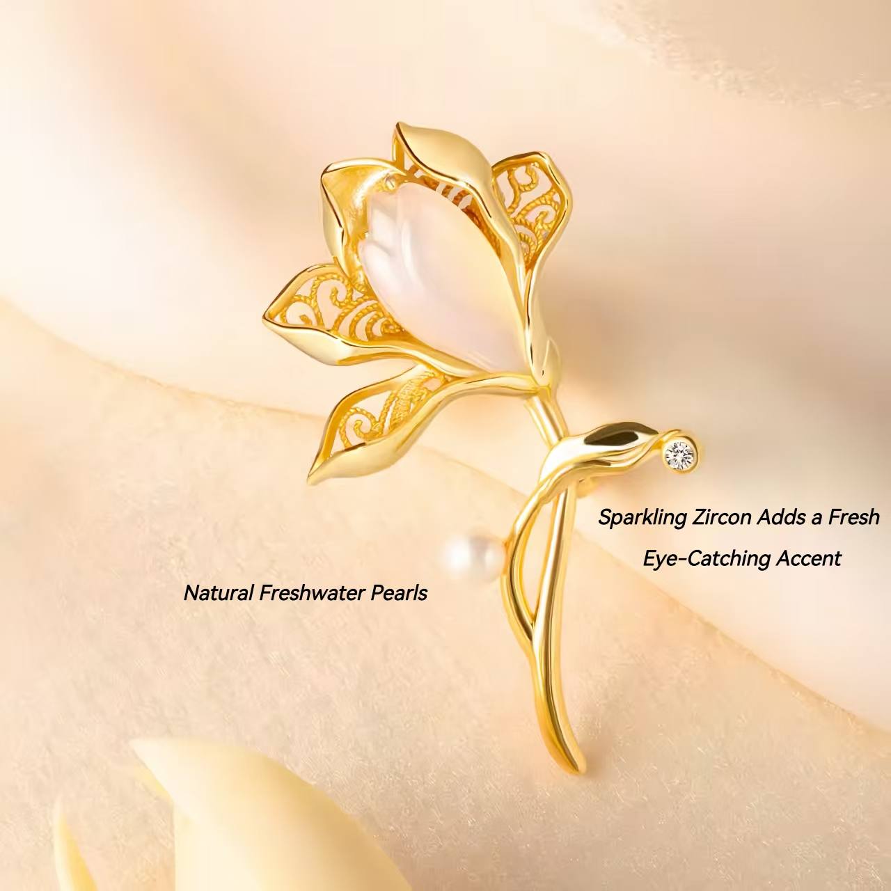 The Palace Museum High-end refined style Magnolia Brooch