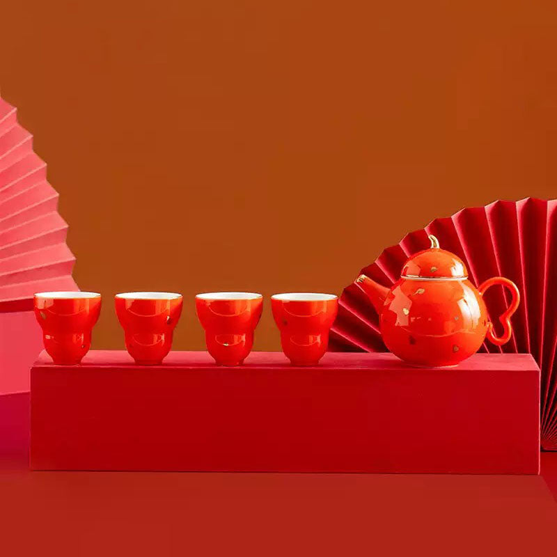 Shangxinle Forbidden City Golden Seal Jade Dew Tea Set