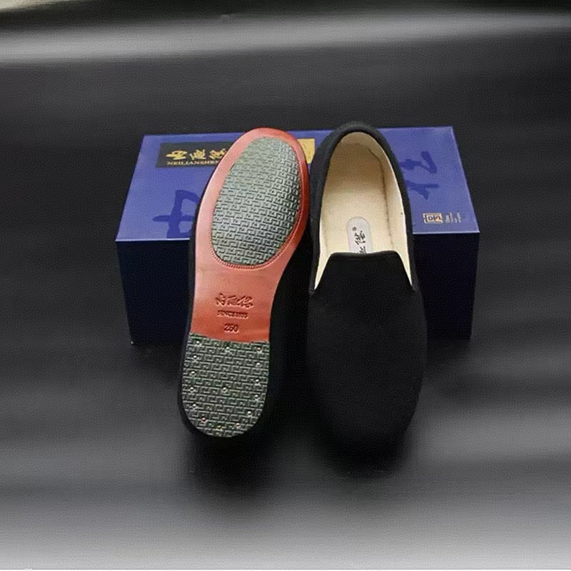 Neilan Sheng  Leather-Inlaid Core Sole Woolen Warm Casual Loafer Men's Shoes