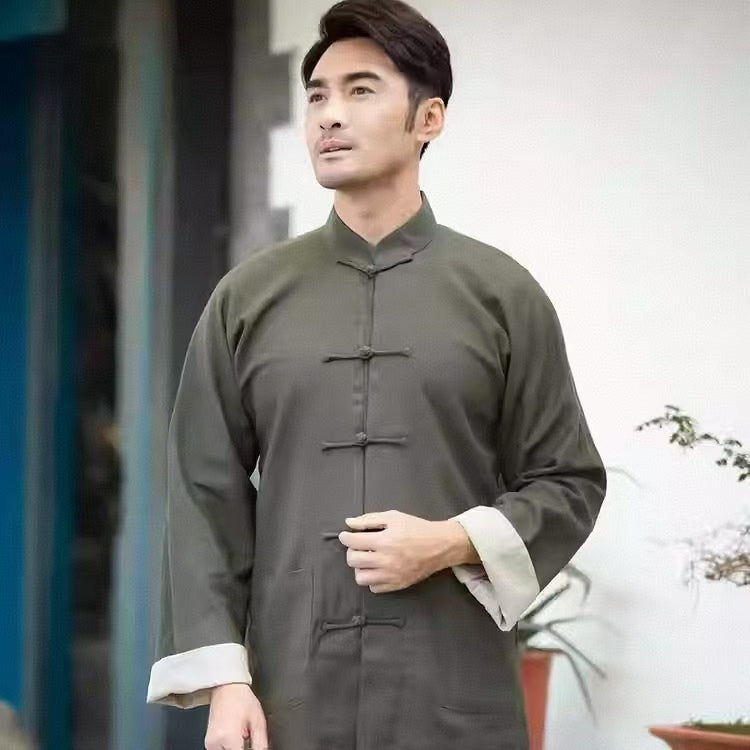 Rui Fu Xiang New Tangzhuang Long-Sleeve Men's Shirts