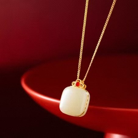 The Palace Museum Baifu Hetian Jade Wushitai Pendant Necklace