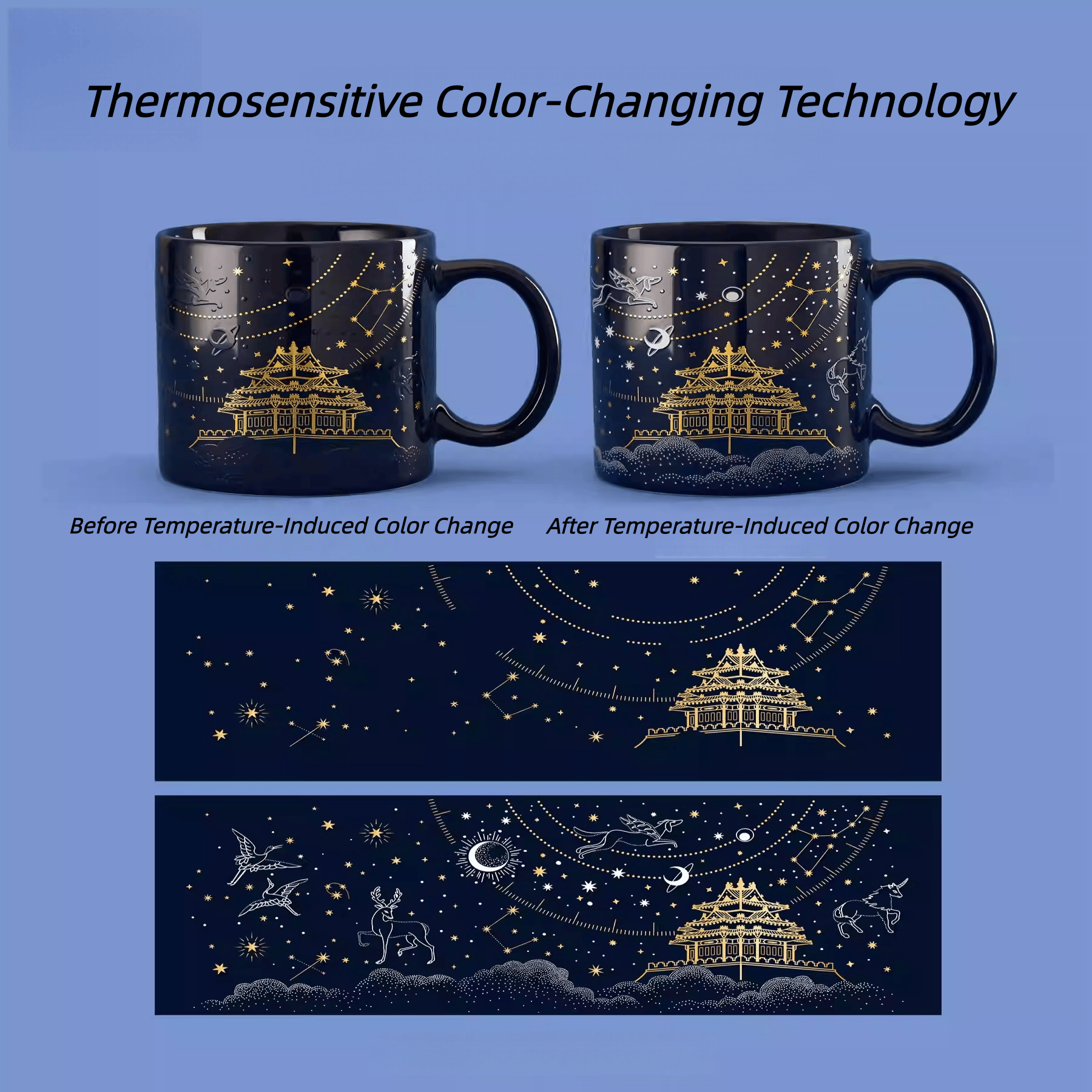 The Palace Museum Jiaolou Starry Night Thermosensitive Mug