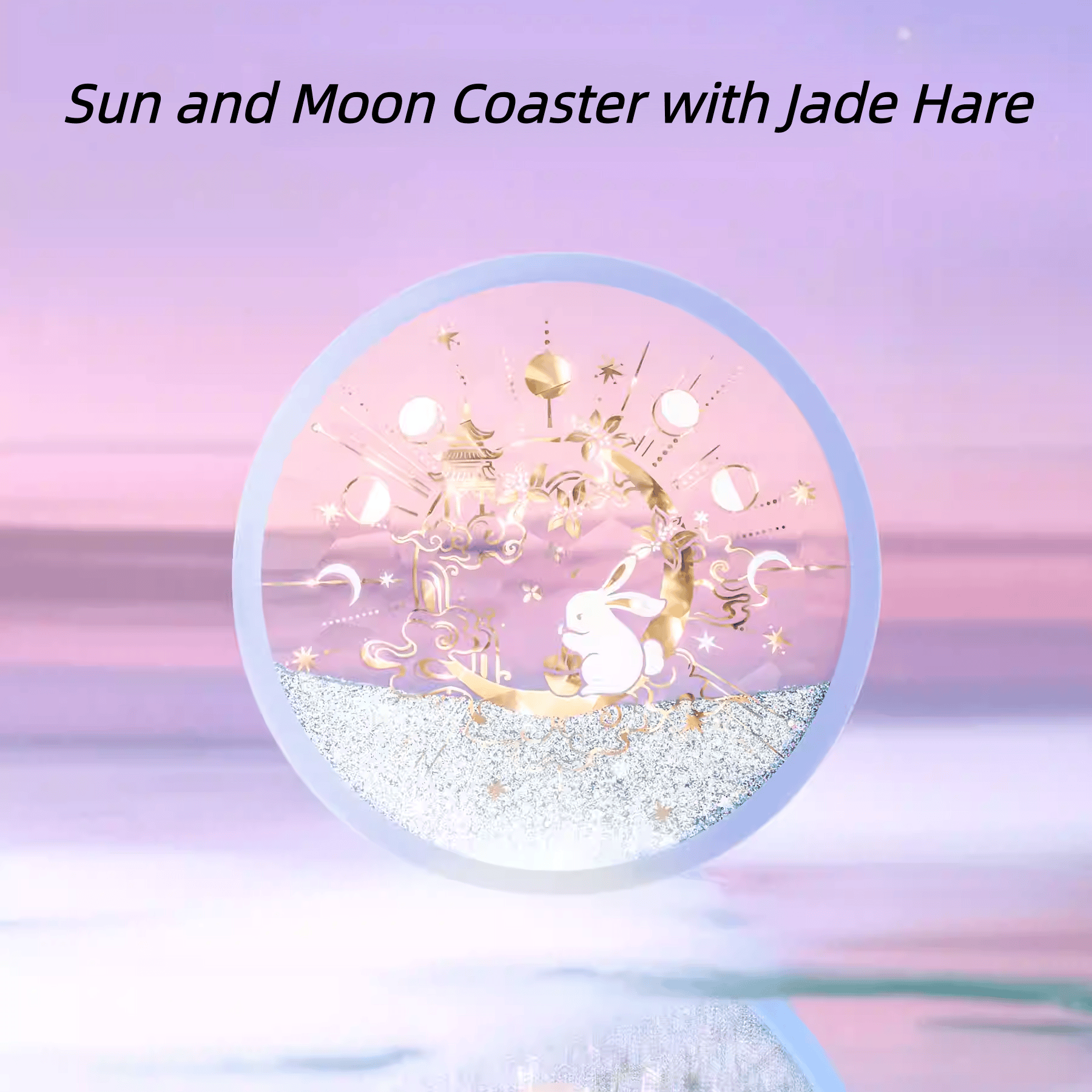 The Palace Museum Golden Crow & Jade Hare Shifting Sand Silicone Coaster