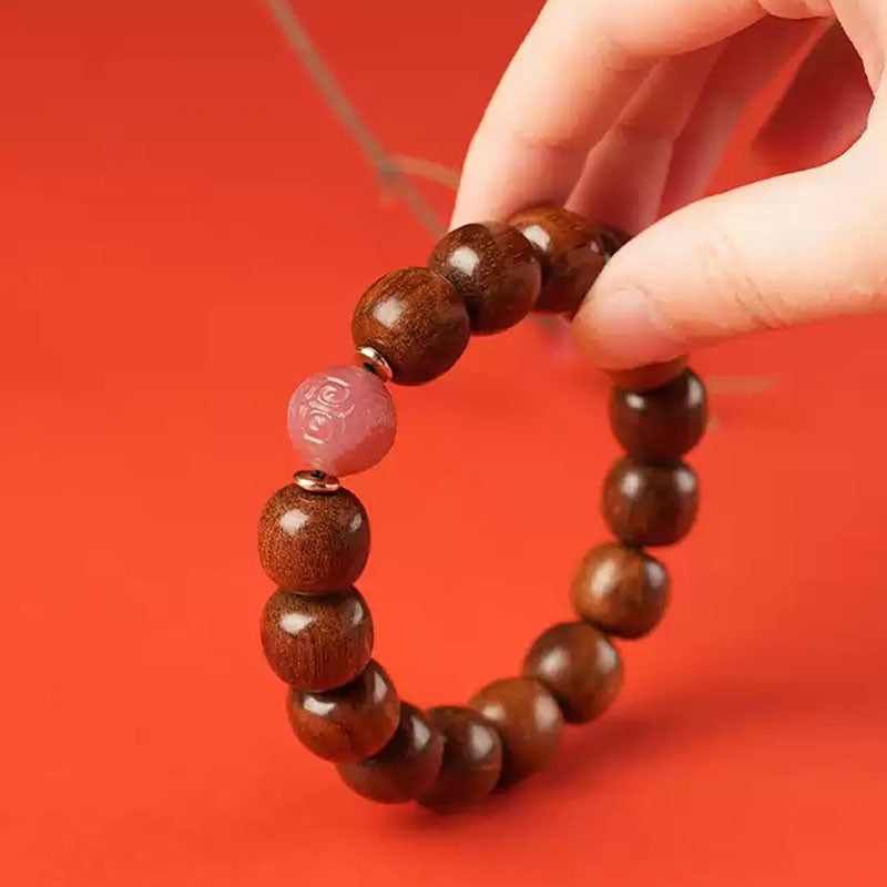 Shangxinle Forbidden City Papua New Guinea Rosewood Spiral Bead Bracelet