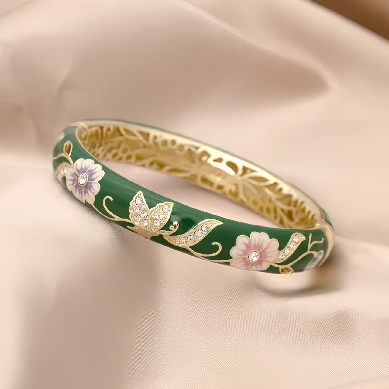 The Cloisonne Enamel Bangle Medium-Sized Delicate Jewelry Women's
