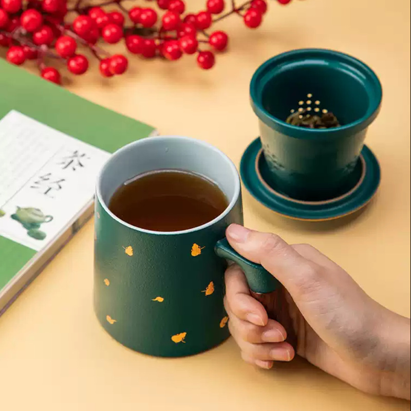 Shangxinle Forbidden City Ceramic Office Tea Leakage Cup