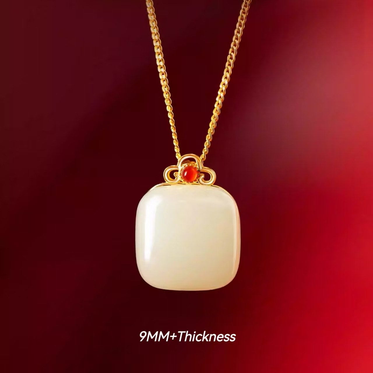 The Palace Museum Baifu Hetian Jade Wushitai Pendant Necklace