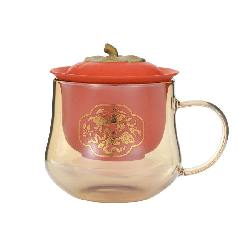 Shangxinle Forbidden City Persimmon-Shaped Glass Tea Cup