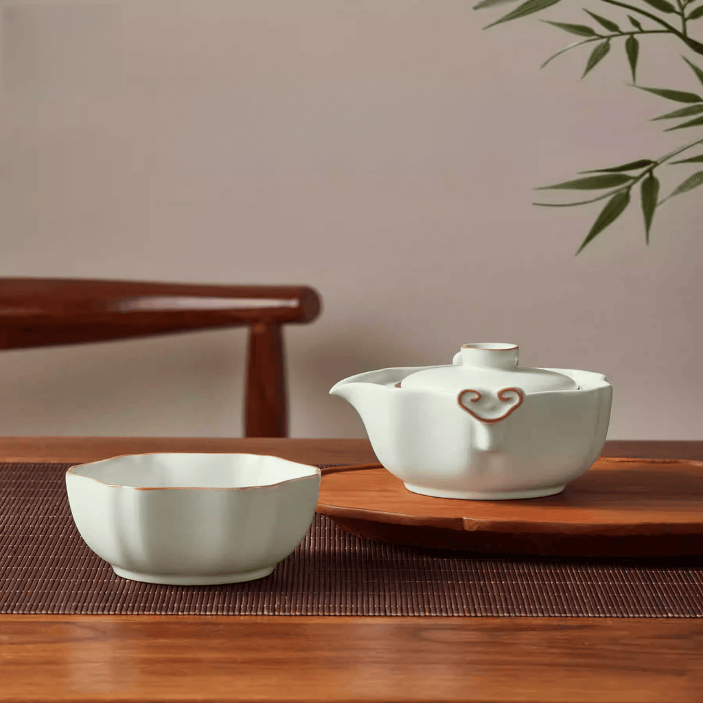 The Palace Museum Ru Kiln Ruyi Travel Gaiwan Set