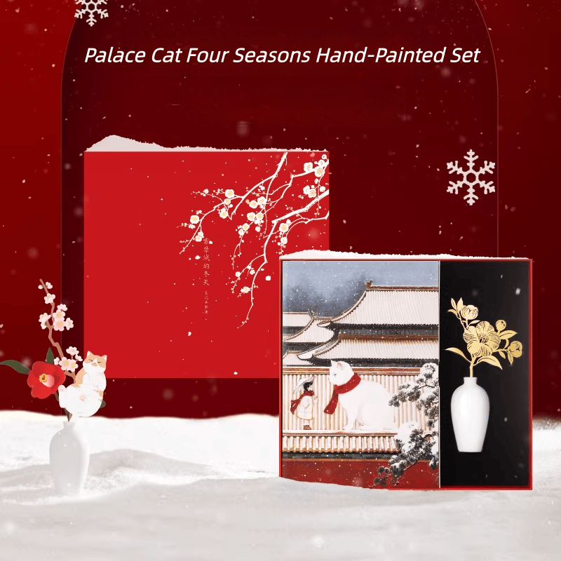 The Palace Museum Cat Four Seasons Hand-Painted Set