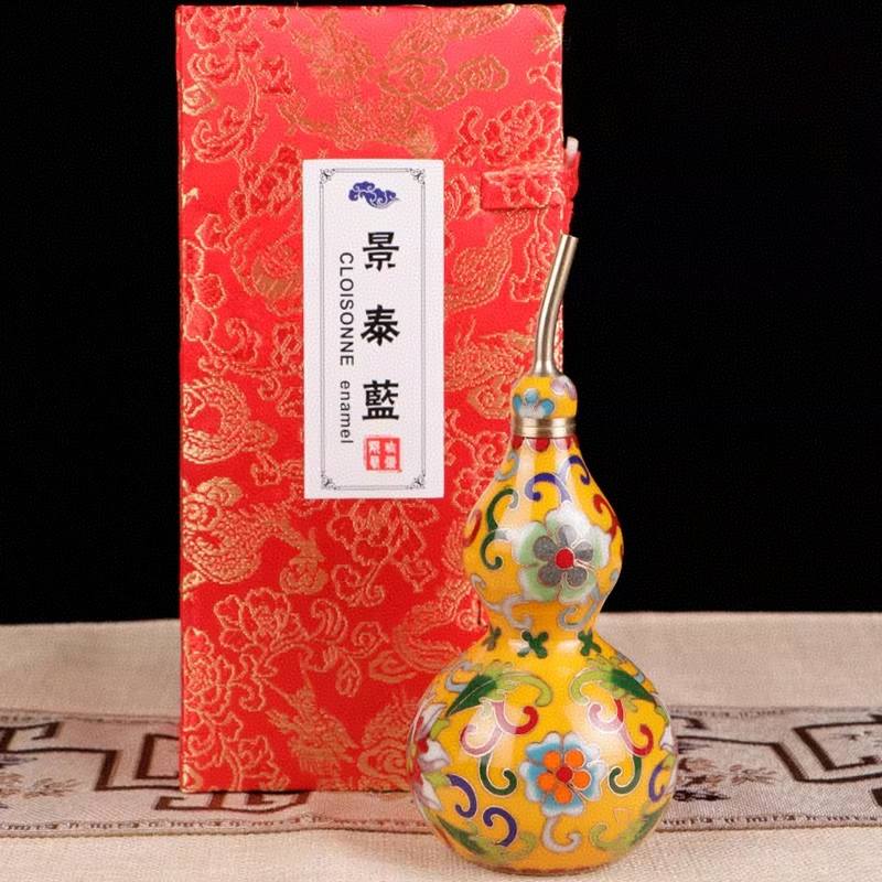 The Cloisonne Copper Gourd with Enamel Inlay Decorative Ornaments
