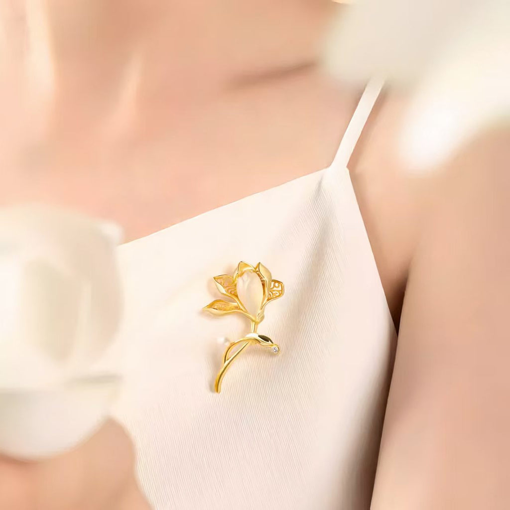 The Palace Museum High-end refined style Magnolia Brooch