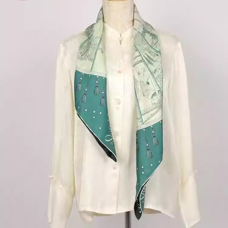 Rui Fu Xiang Mulberry Silk Square Women's Scarfs 2