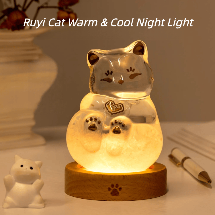 The Palace Museum Ruyi Cat Weather Forecast Storm Glass Night Light