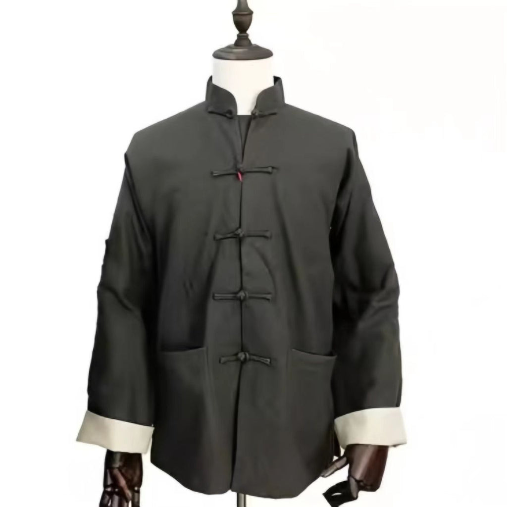 Rui Fu Xiang Chinese-Style Tangzhuang in Polyester-Linen Blend Men's Coats
