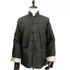 Rui Fu Xiang Chinese-Style Tangzhuang in Polyester-Linen Blend Men's Coats