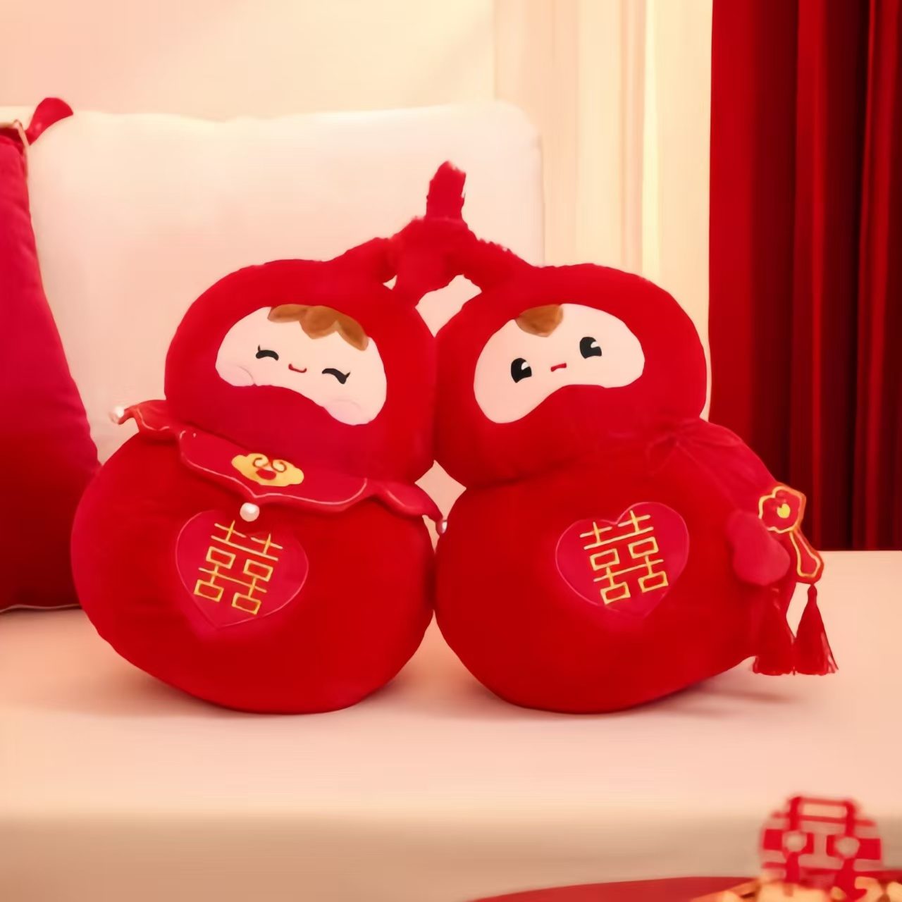 The Palace Museum Double Happiness Bedside Doll Creative Gift
