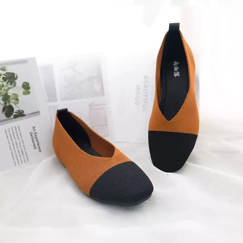Neilan Sheng Flat Knit Mesh Commuter Color-Block Slip-On Casual Women's Shoes