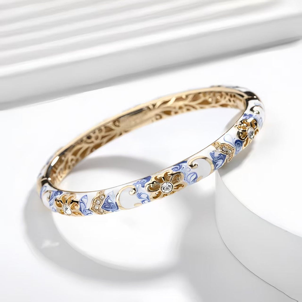 The Cloisonne Bangle Enameled Blue-and-White Porcelain