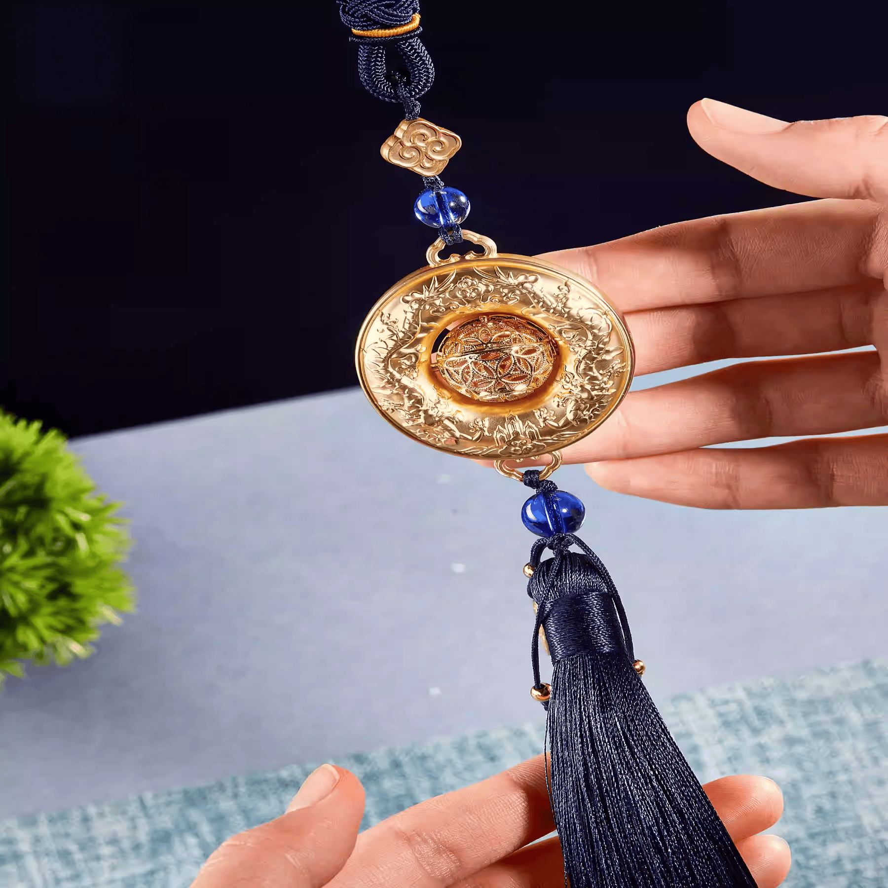 The Palace Museum Double Dragons Playing with a Pearl Car Air Freshener Ornament