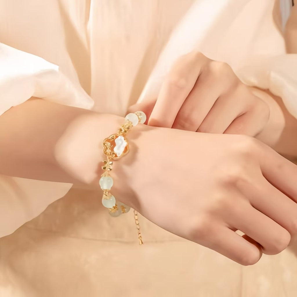 The Palace Museum Golden Branch Jade Rabbit Osmanthus Flower Bracelet