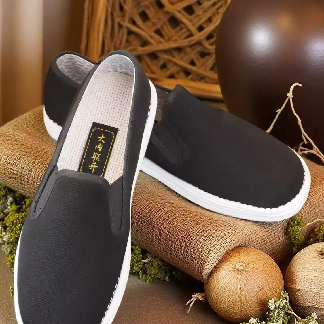 NeiLian Sheng  2025 Fall/Winter New Arrival Ula Grass Thick Sole Cloth Men's Shoes