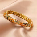 The Cloisonne Enamel Bracelet Slim Band with Round Open Clasp Women's
