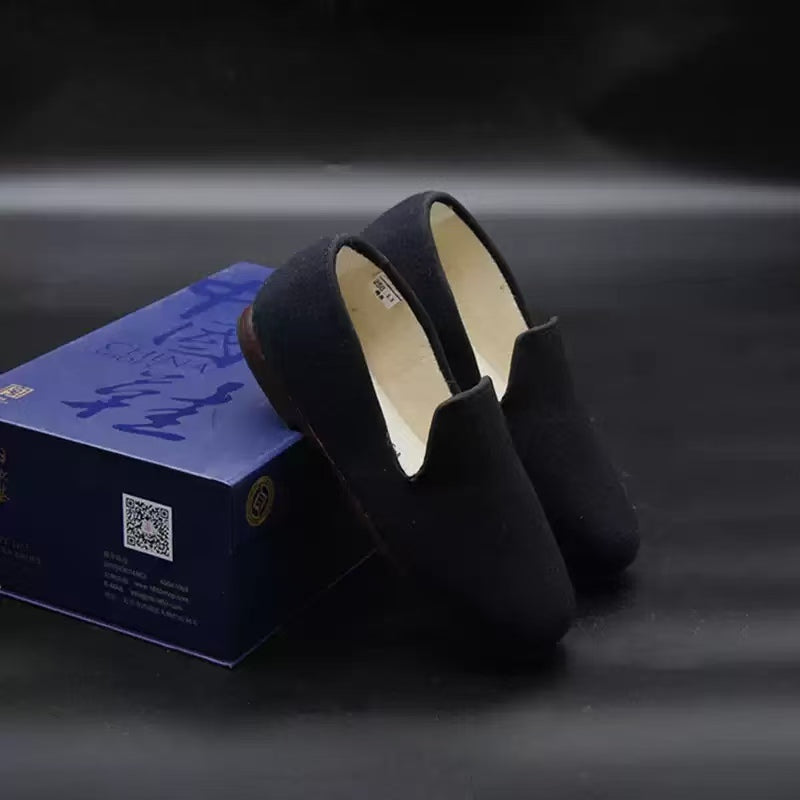 Neilan Sheng  Leather-Inlaid Core Sole Woolen Warm Casual Loafer Men's Shoes