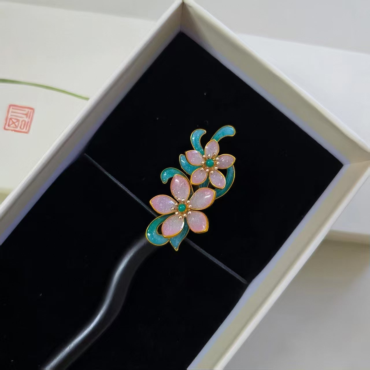 The HJ•Arts Cloisonne Enamel Finished New Chinese-Style Hairpin