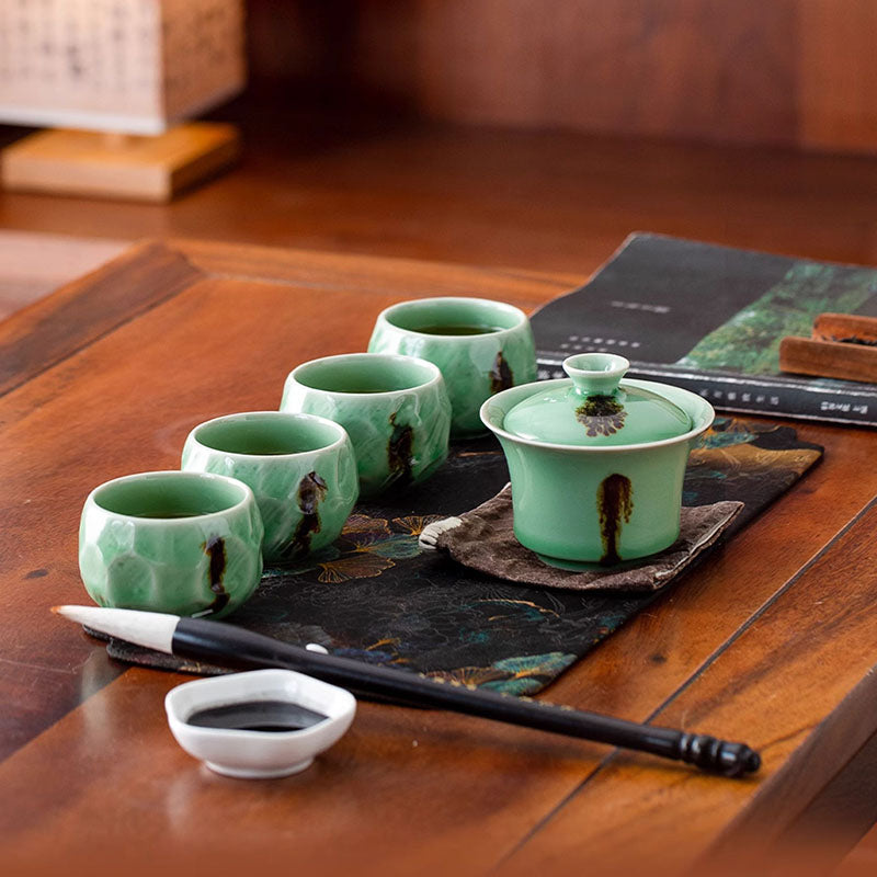 Shangxinle Forbidden City Transforming Stone into Gold Ceramic Tea Set