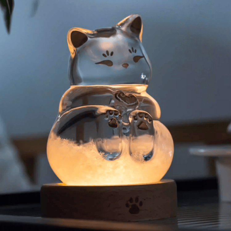 The Palace Museum Ruyi Cat Weather Forecast Storm Glass Night Light