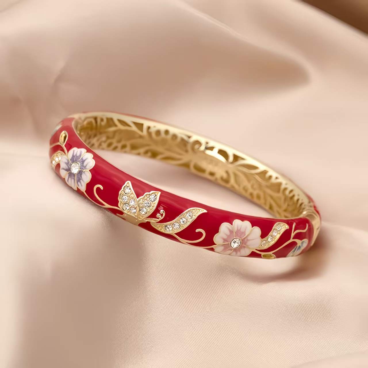 The Cloisonne Enamel Bangle Medium-Sized Delicate Jewelry Women's