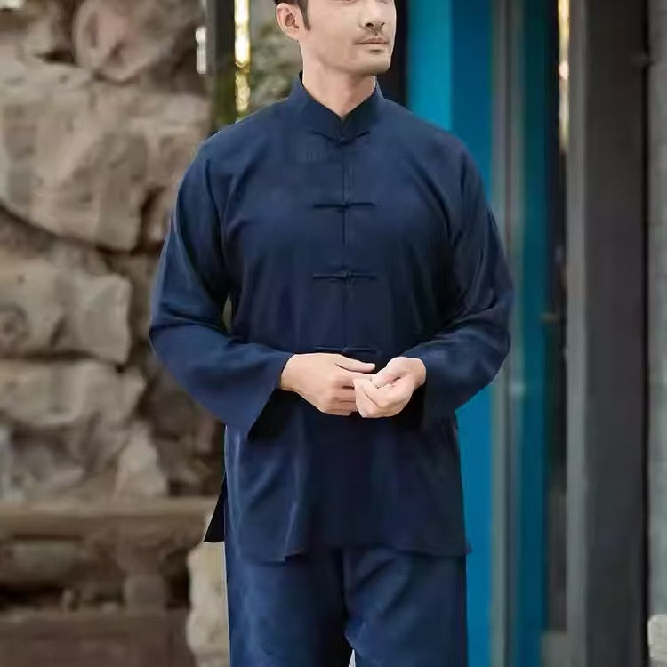 Rui Fu Xiang Tang-Style Long-Sleeve Garment Men's Coats