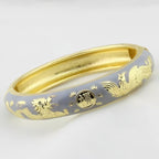 The Cloisonne Bangle with Adjustable Clasp Gold-Plated Women's
