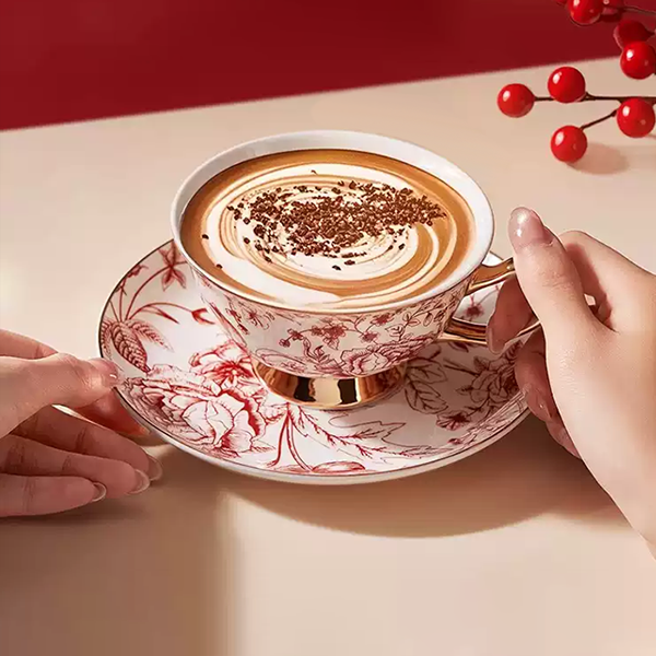 Shangxinle Forbidden City Rose Fragrance Coffee Cup Pair