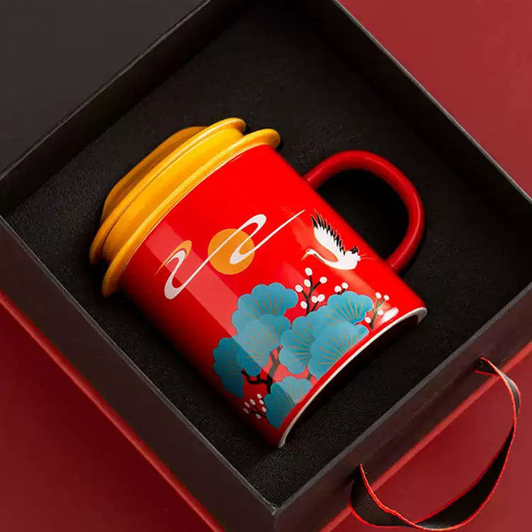 Shangxinle Forbidden City Auspicious Crane Ceramic Tea Cup