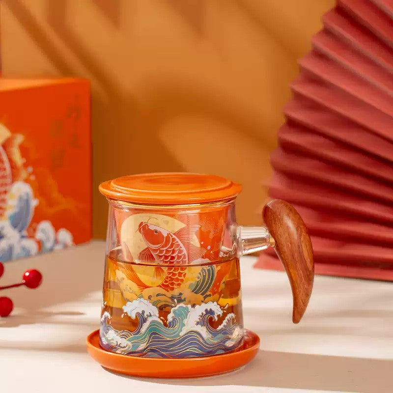 Shangxinle Forbidden City Lucky Koi Office Tea Infuser Cup