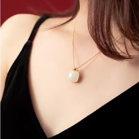 The Palace Museum Baifu Hetian Jade Wushitai Pendant Necklace