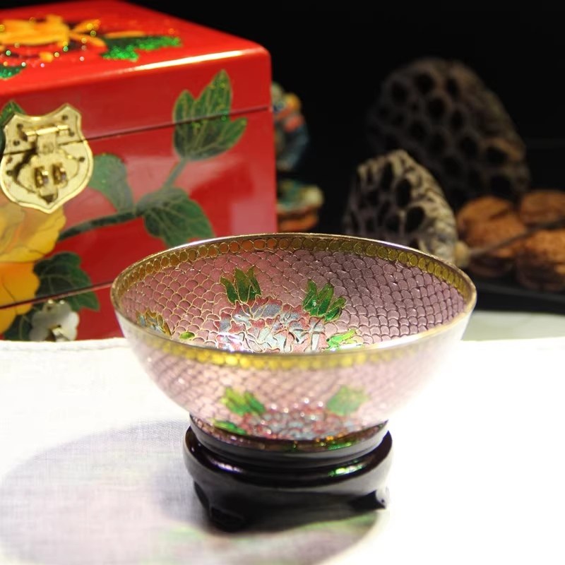 The Cloisonne Enamel Fortune-Attracting Transparent Blue Bowl