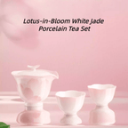 The Palace Museum Lotus-in-Bloom White Jade Porcelain Tea Set