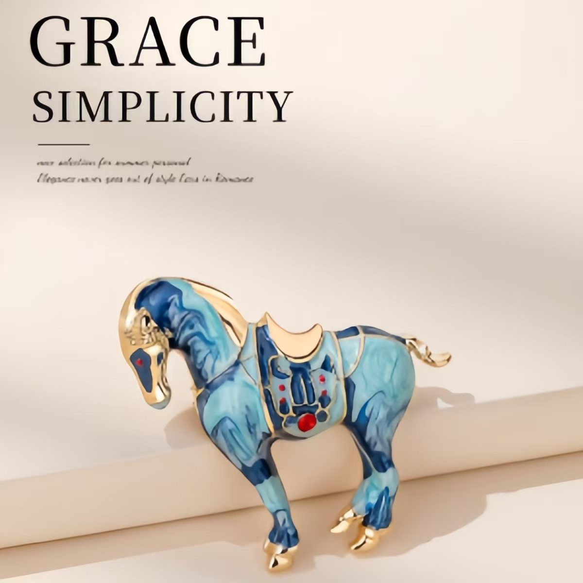 The Cloisonne Horse Year Brooch Premium Light Luxury Women's Pin