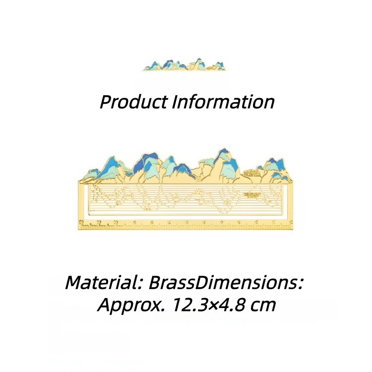 The Palace Museum A Thousand Li of Rivers and Mountains Hollow-out Bookmark Ruler