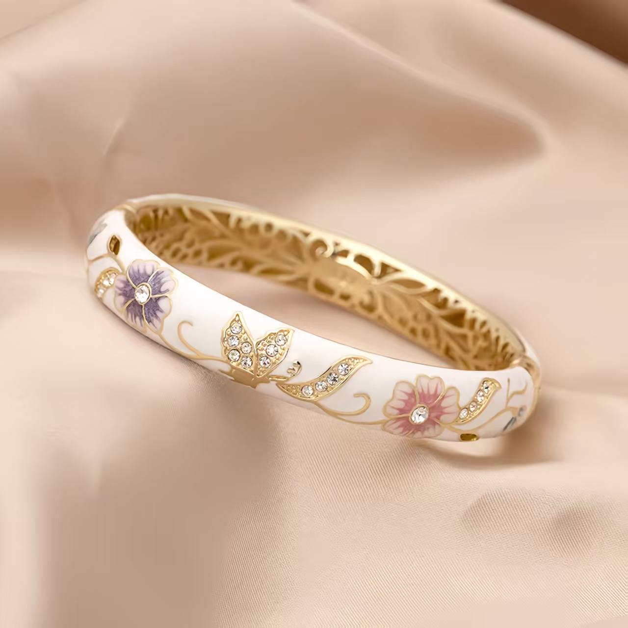 The Cloisonne Enamel Bangle Medium-Sized Delicate Jewelry Women's