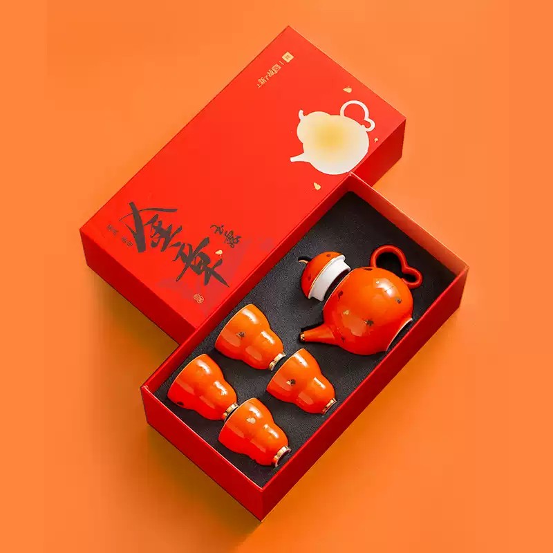 Shangxinle Forbidden City Golden Seal Jade Dew Tea Set