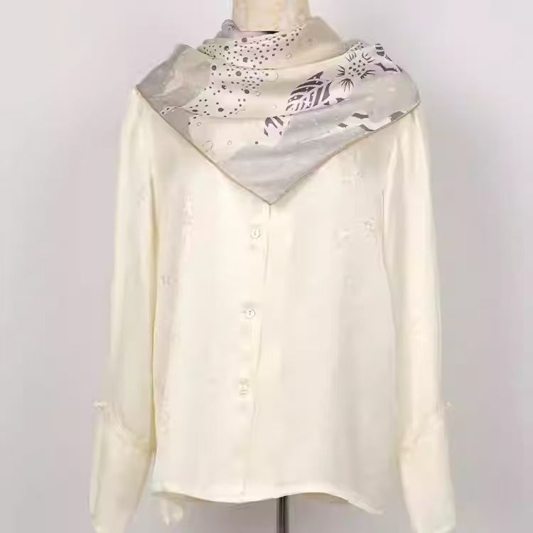 Rui Fu Xiang Mulberry Silk Square Women's Scarfs