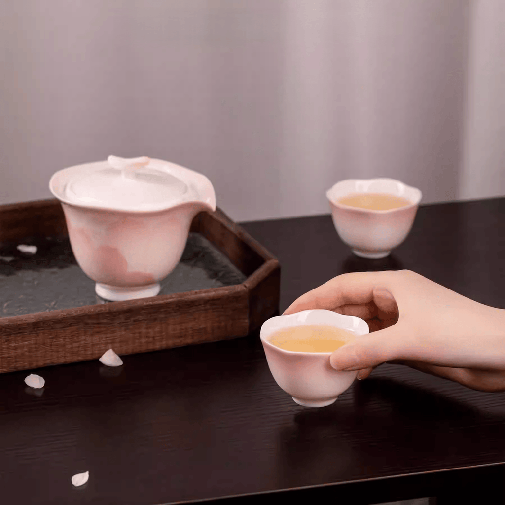 The Palace Museum Lotus-in-Bloom White Jade Porcelain Tea Set