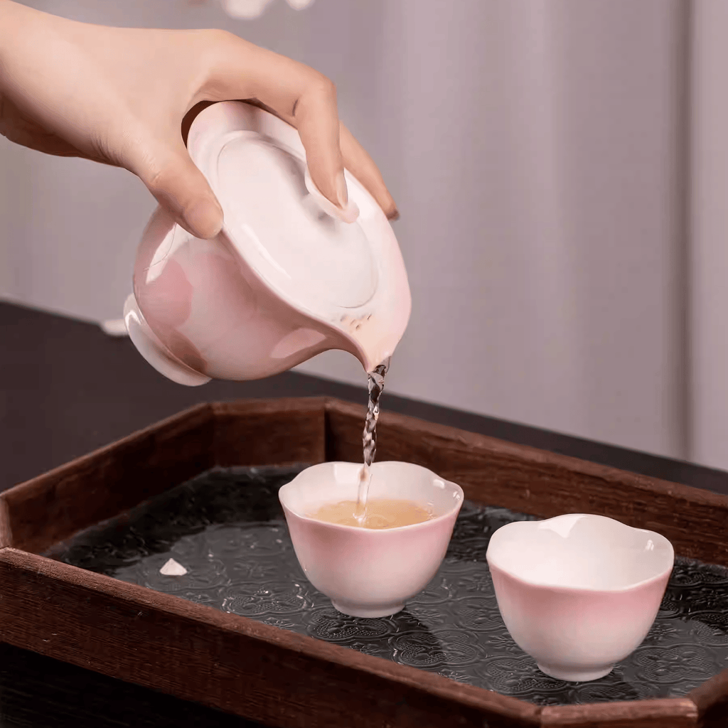 The Palace Museum Lotus-in-Bloom White Jade Porcelain Tea Set