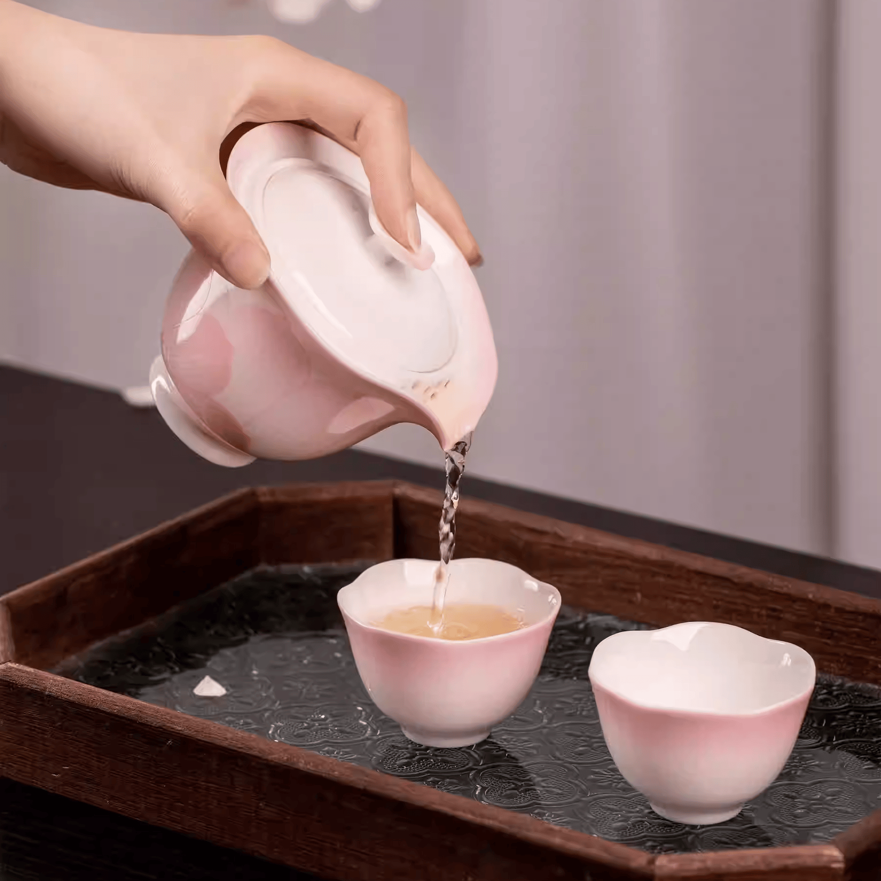 The Palace Museum Lotus-in-Bloom White Jade Porcelain Tea Set