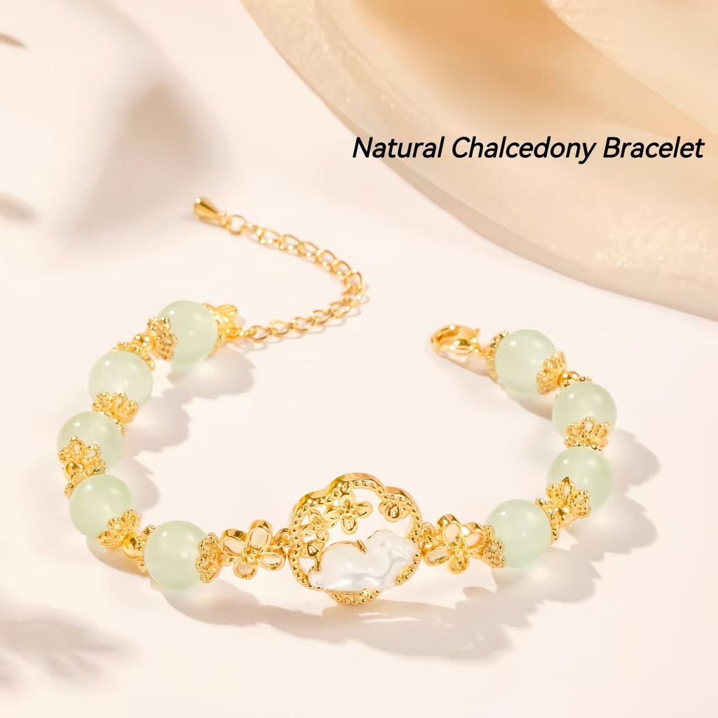 The Palace Museum Golden Branch Jade Rabbit Osmanthus Flower Bracelet