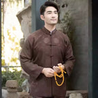 Rui Fu Xiang Chinese-Style Tang-Style Silk-Cotton Blend Men's Coats